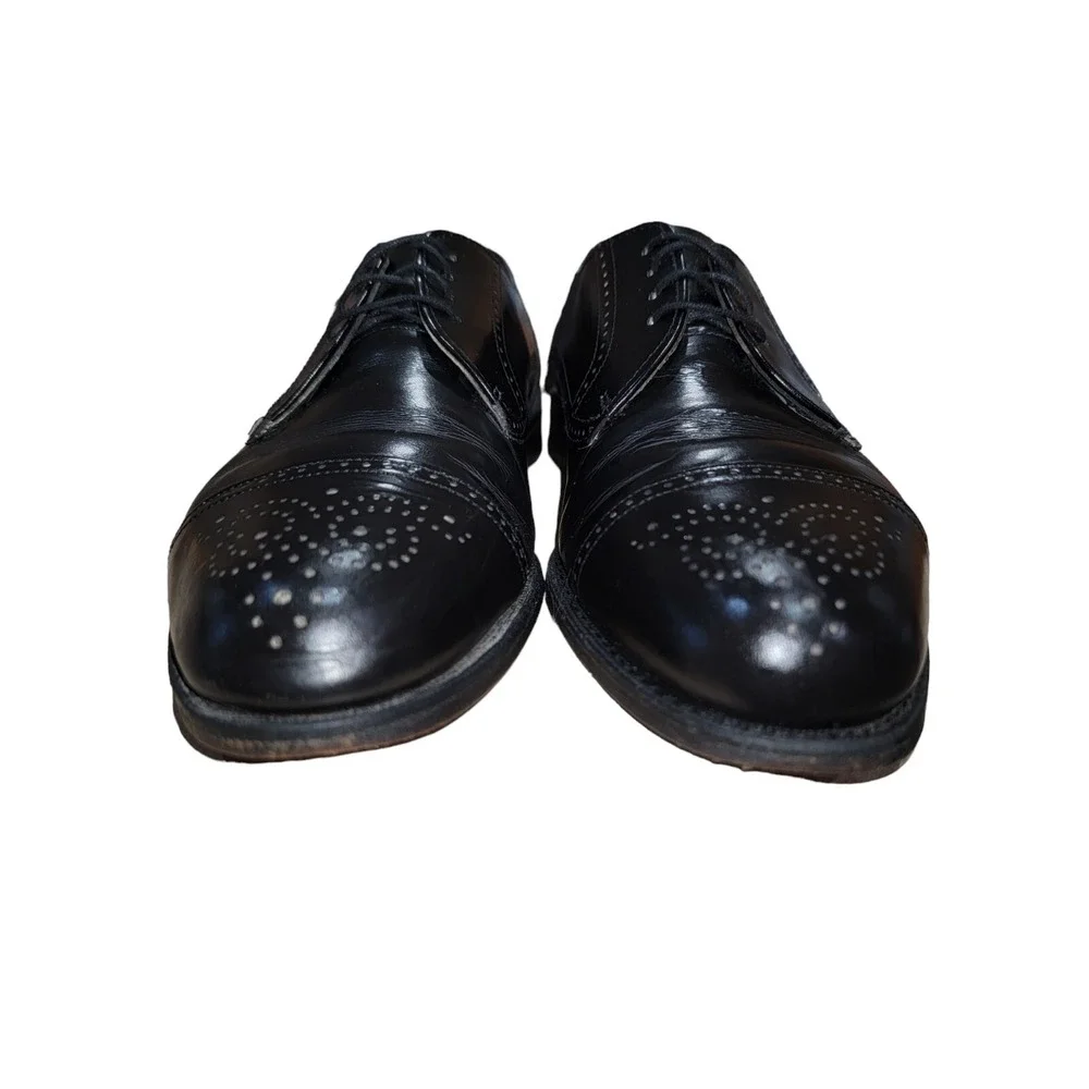 Dexter Men's Wing Tip Black Leather Oxford‎ Broguing Dress Shoes Size 10.5 M USA